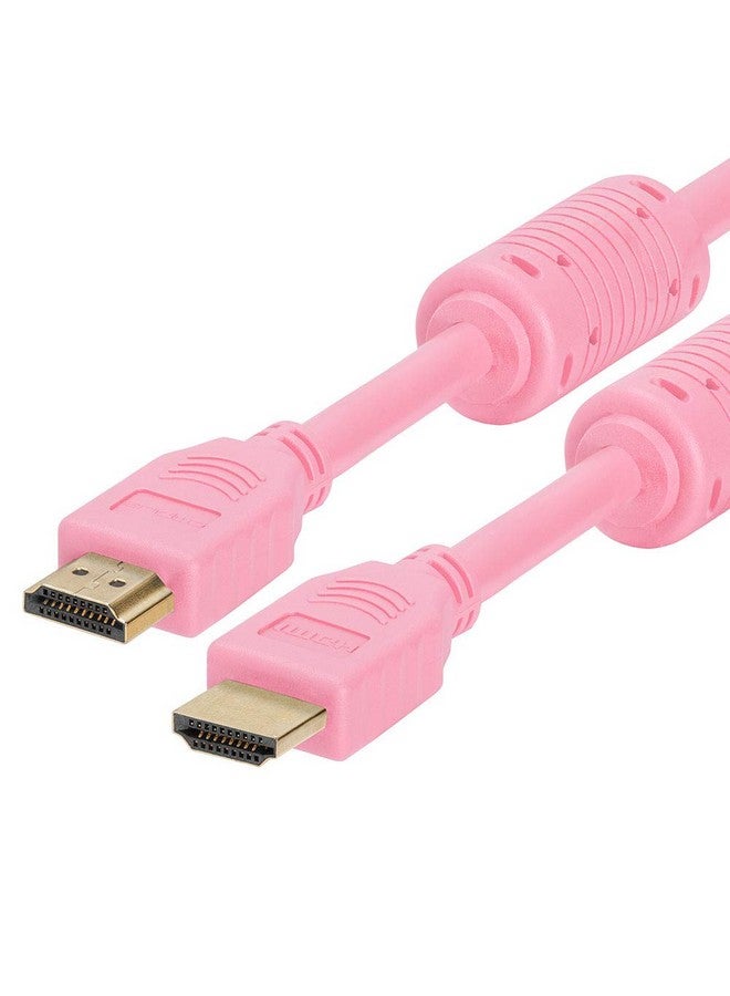 Hdmi Cable 1.5Ft High Speed Hdtv Ultrahd (Uhd) 3D 4K @60Hz 18Gbps 28Awg Hdmi Cord Audio Return 1.5 Feet Pink