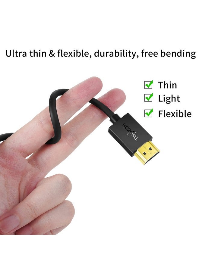 Flexible & Slim Hdmi Cable 1Ft Soft & Ultrathin Hdmi To Hdmi Cord Support 4K@60Hz 2160P 1080P