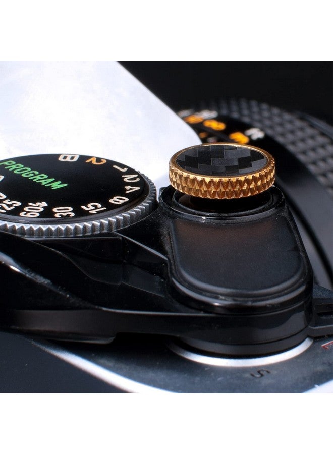 (2 Pack) Pibiettn Camera Shutter Button Copper Soft Shutter Release Button Compatible With Fujifilm Fuji Sony Leica Camera Release Button(Imitation Carbon Fiber Golden)