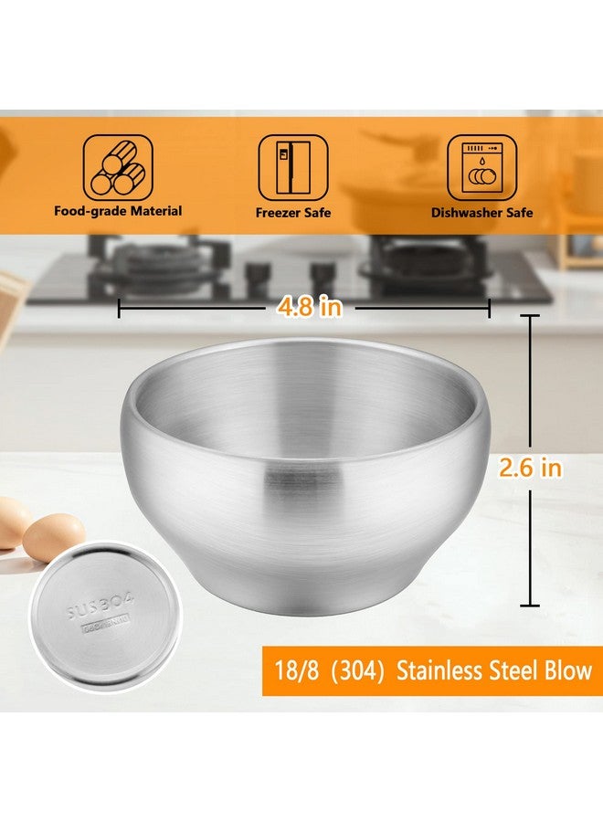 12Oz Stainless Steel Bowls For Kids 4 Pack Children Toddler Bowls Doublewalled Insulated Metal Bowls For Child Baby Toddler Feeding Bowl For Dinner Lunch Dishwasher Safe