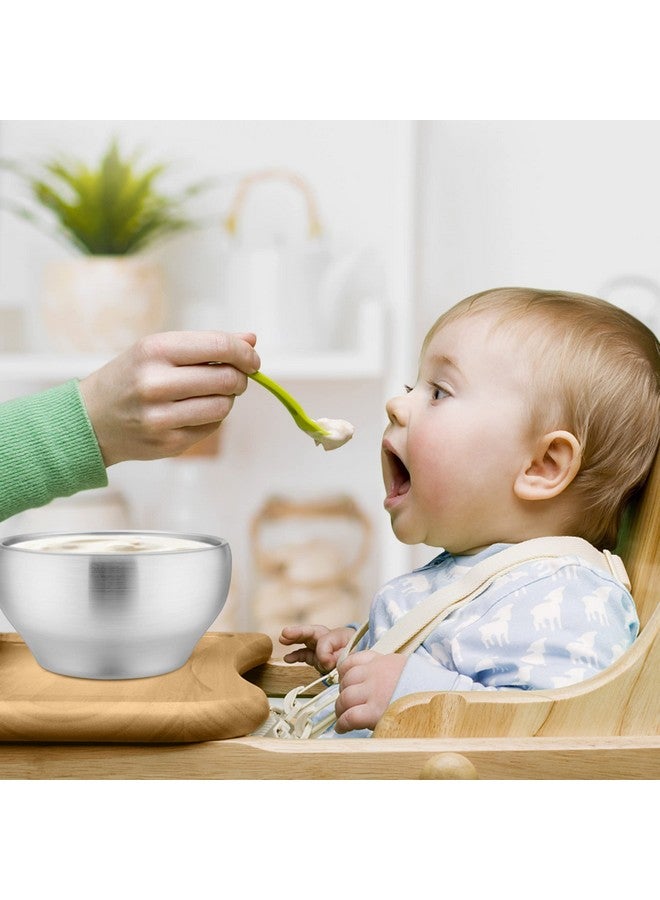 12Oz Stainless Steel Bowls For Kids 4 Pack Children Toddler Bowls Doublewalled Insulated Metal Bowls For Child Baby Toddler Feeding Bowl For Dinner Lunch Dishwasher Safe