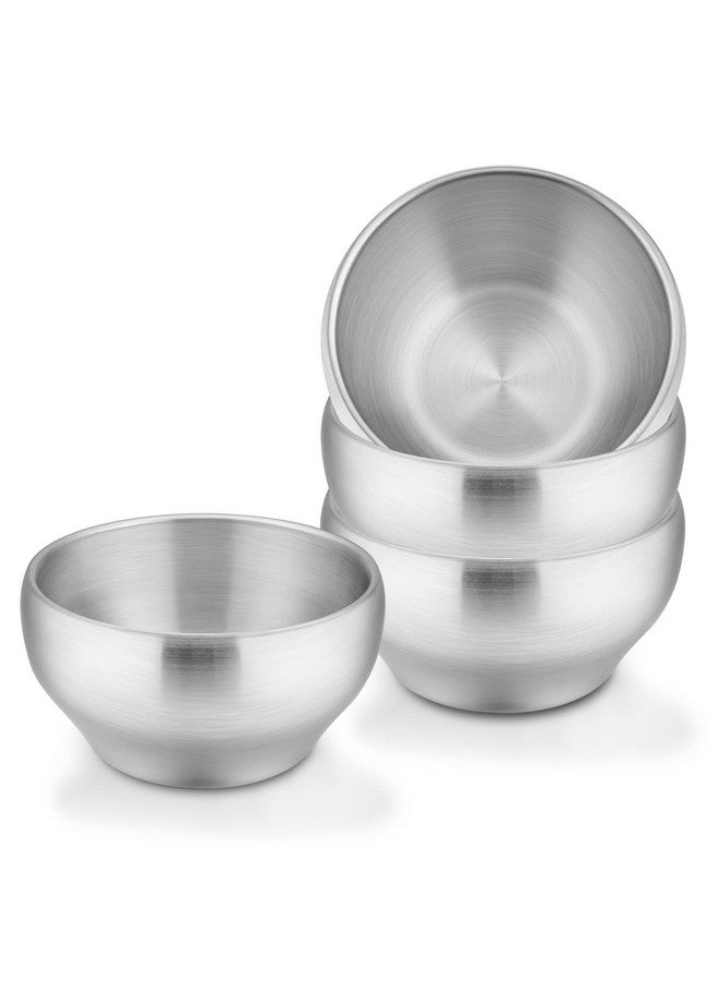 12Oz Stainless Steel Bowls For Kids 4 Pack Children Toddler Bowls Doublewalled Insulated Metal Bowls For Child Baby Toddler Feeding Bowl For Dinner Lunch Dishwasher Safe