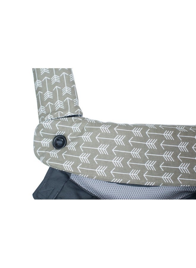 Premium Drool And Teething Reversible Cotton Pad Fits Ergobaby Four Position 360 And Most Baby Carrier Arrow Design Hypoallergenic By Mila Millie (Gray Arrow)