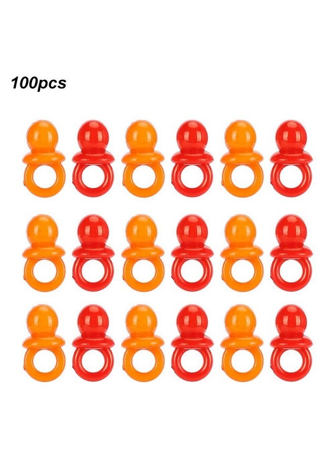 100Pcs Mini Acrylic Baby Pacifiers Mini Soothers Birthday Party Decoration Baby Baptism Soothing Mini Soothers Toys Party Favors(Solid Color Mixing)