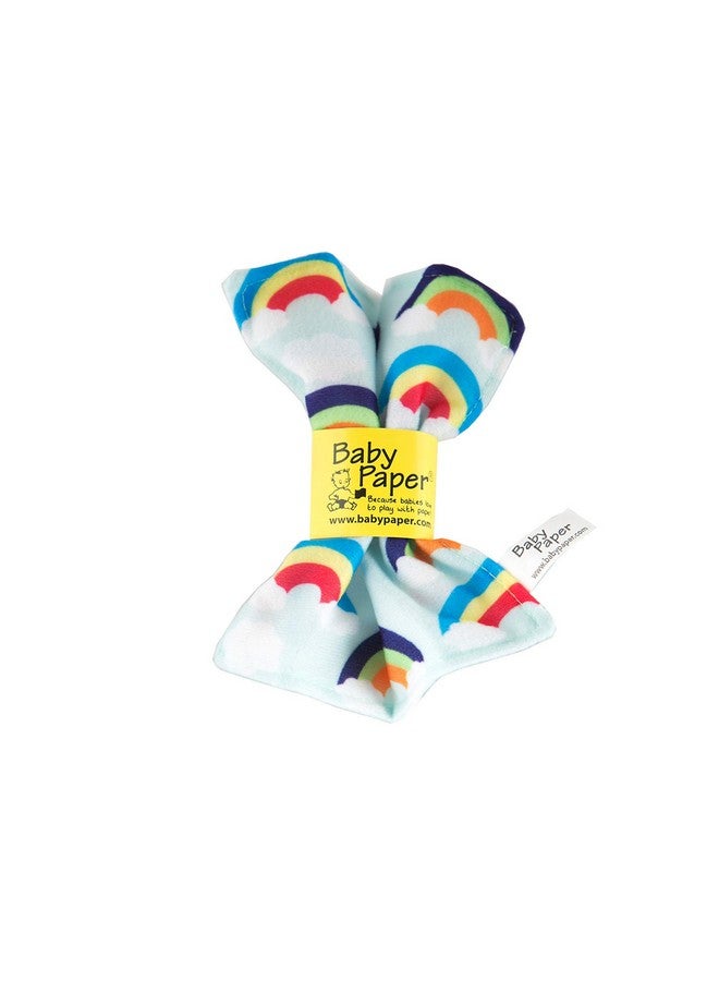 Aby Paper Crinkle Teether And Sensory Toy For Babies And Infants ; Rainbows ; Nontoxic Washable ; Great Gift For Baby Showers