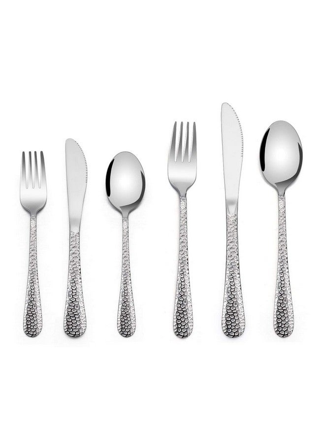 12 Piece Kids Utensils Silverware Set Efar Stainless Steel Hammered Toddler Cutlery Child Flatware Progress Set Small Adult Diet Tableware Include Fork Spoon Knife Mirror Finished Dishwasher Safe