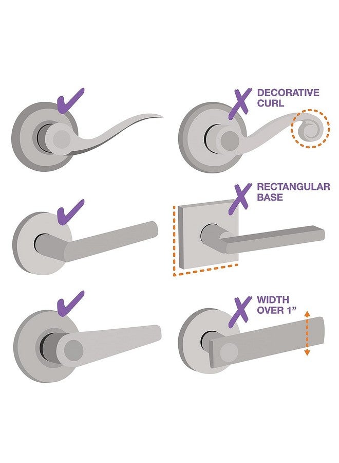 Baby Safety Lever Door Handle Lock Firm & Strong Hold Nonadhesive Suitable For Door Handles With 3 Inches Diameter 3 Pack Model Ck028