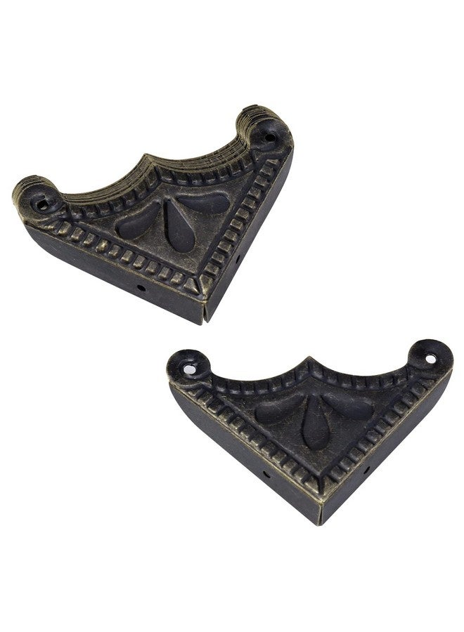 12Pcs Metal Box Corner Guard Protector Safety Bumpers Decorative Furniture Edge Covers With Screws Bronze Tone 1.5