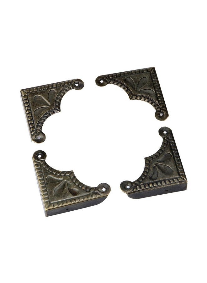 12Pcs Metal Box Corner Guard Protector Safety Bumpers Decorative Furniture Edge Covers With Screws Bronze Tone 1.5