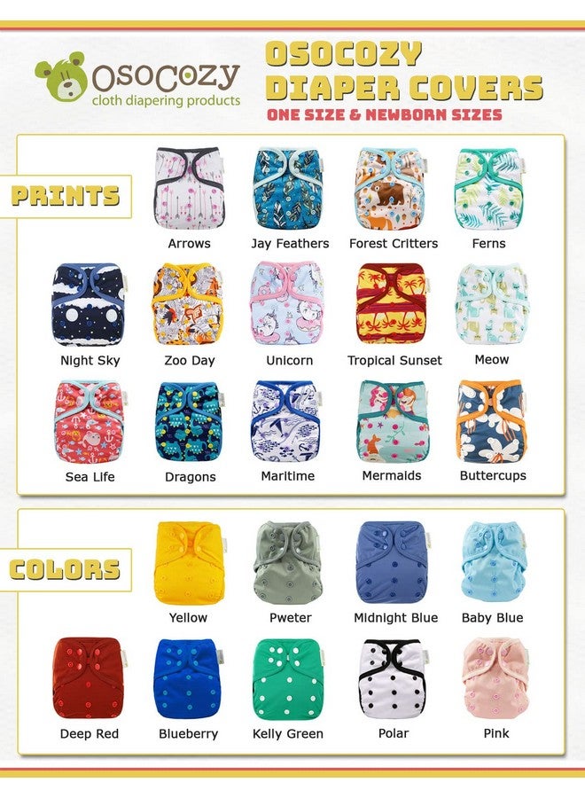 Newborn Reusable Cloth Diaper Covers Adjustable Snap Fit & Double Leg Gussets For Baby Boys & Girls From 612 Pounds. Use With Prefold Flat Or Fitted Cloth Diapers Or Snapin Inserts