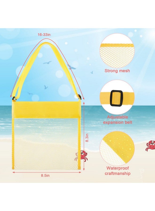 15 Pack Mesh Beach Tote Bag 21.6 X 21 X 2 Cm Kids Seashell Bags Colorful Mesh Beach Bags Bag Toys Organizer Shell Collecting Bag For Holding Beach Toys Children' Toys Market Picnic (Classic Style)