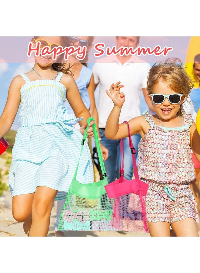 15 Pack Mesh Beach Tote Bag 21.6 X 21 X 2 Cm Kids Seashell Bags Colorful Mesh Beach Bags Bag Toys Organizer Shell Collecting Bag For Holding Beach Toys Children' Toys Market Picnic (Classic Style)