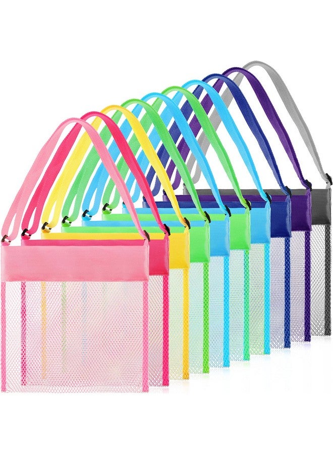 15 Pack Mesh Beach Tote Bag 21.6 X 21 X 2 Cm Kids Seashell Bags Colorful Mesh Beach Bags Bag Toys Organizer Shell Collecting Bag For Holding Beach Toys Children' Toys Market Picnic (Classic Style)