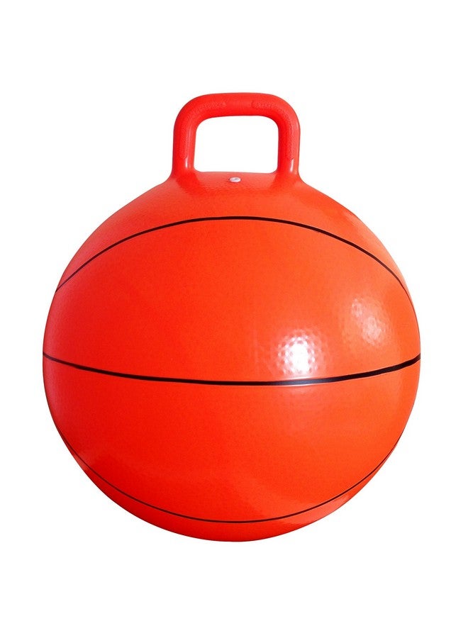 Space Hopper Ball With Pump In Basketball Style 18In/45Cm Diameter For Ages 36 Hop Ball Kangaroo Bouncer Hoppity Hop Sit N Bounce Jumping Ball