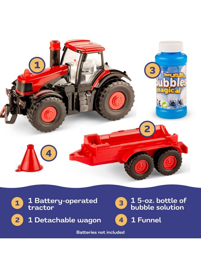 Bump & Go Bubble Blowing Farm Tractor Toy Truck With Lights Sounds And Action For Toddlers Bubble Solution Included With Toy Tractors Kids Tractor Toys For 2 Year Old Boy To 3+ Years Old