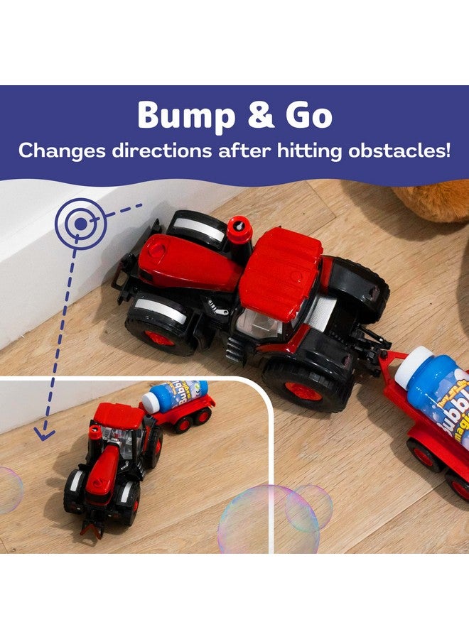 Bump & Go Bubble Blowing Farm Tractor Toy Truck With Lights Sounds And Action For Toddlers Bubble Solution Included With Toy Tractors Kids Tractor Toys For 2 Year Old Boy To 3+ Years Old