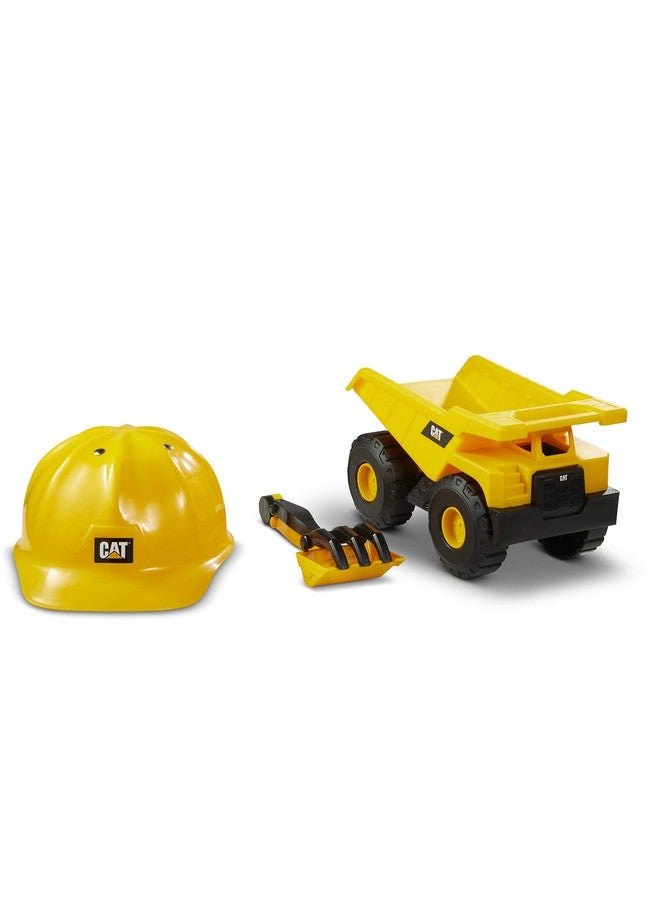 Cat Construction Dump Truck With Cat Hard Hat Sand Set Outdoor Toys Yellow