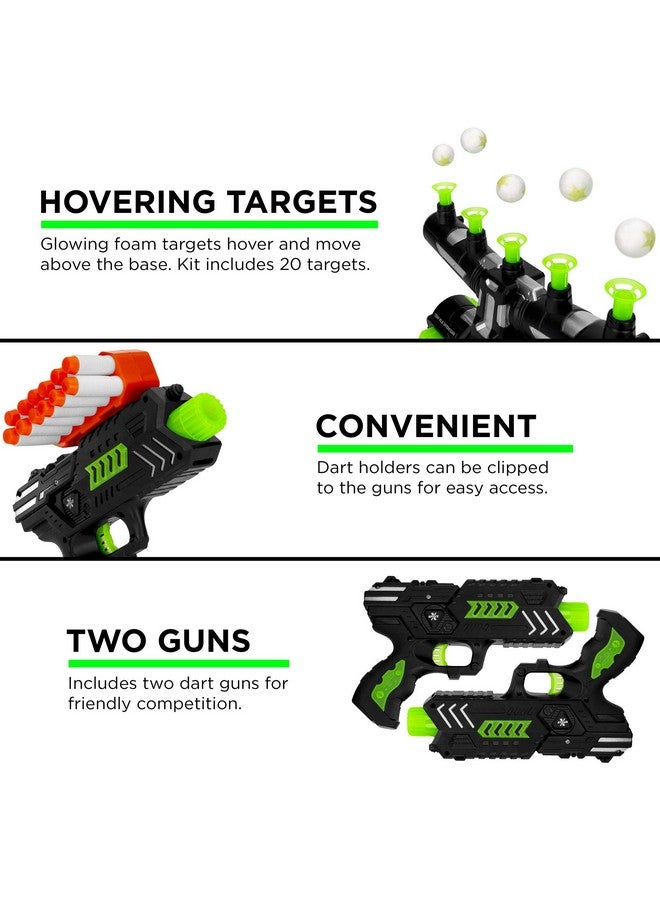 Floating Target Shooting Game Set W/ 2 Glowinthedark Foam Dart Gun 24 Darts & Dart Clips