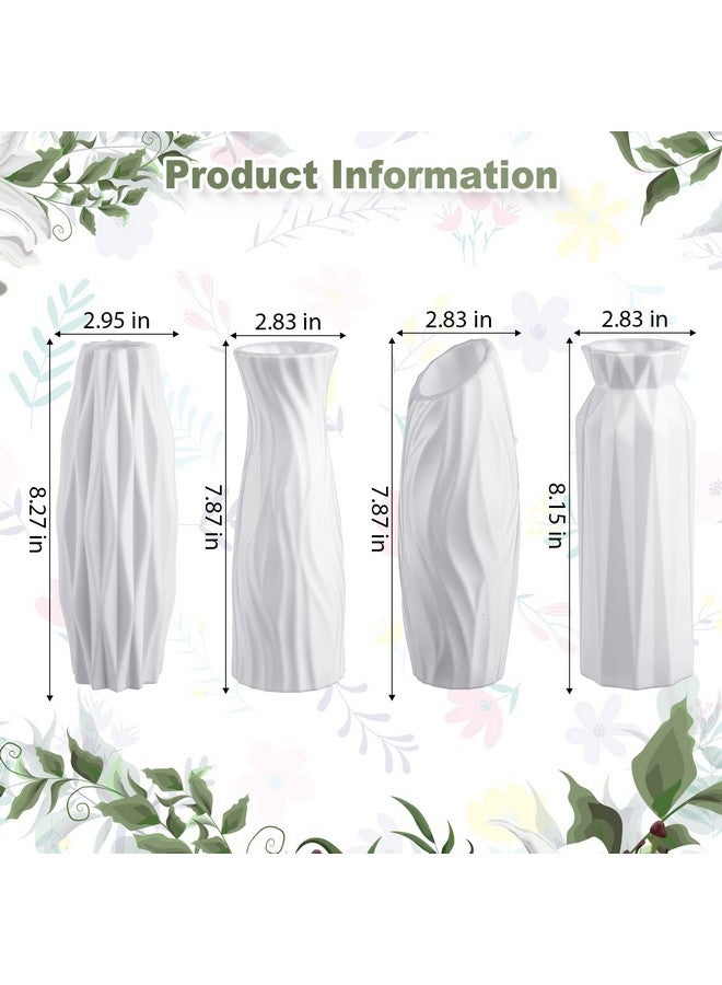 16 Pcs White Plastic Flower Vases Bulk For Centerpieces White Bud Vase For Flowers Ceramic Look Flower Vase Decorative Tall Unbreakable Vase For Flowers Home Office Table Living Room Decor
