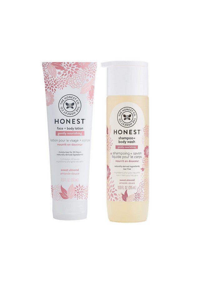 9Piece Bubbles And Cuddles Gift Set Bath And Lotion 100% Organic Cotton For Infant Baby Boys Girls Unisex Rose Blossom/Almond One Size