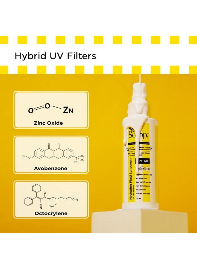 Hydrating Face & Body Fluid Sunscreen ; Spf 60 Pa++++ ; Uv Filter Zinc Oxide ; Rosemary Aloe Vera & Chamomile Extracts ; Broad Spectrum No White Cast Noncomedogenic Quick Absorbing ; 125Ml