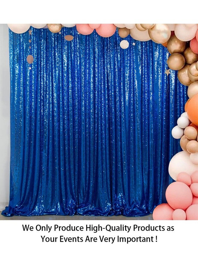 Royal Blue Sequin Curtain Backdrop 2 Panels 4Ftx8Ft Photo Curtain Backdrop Curtain Panels 96 Inches Long 190522E