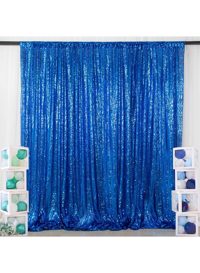 Royal Blue Sequin Curtain Backdrop 2 Panels 4Ftx8Ft Photo Curtain Backdrop Curtain Panels 96 Inches Long 190522E