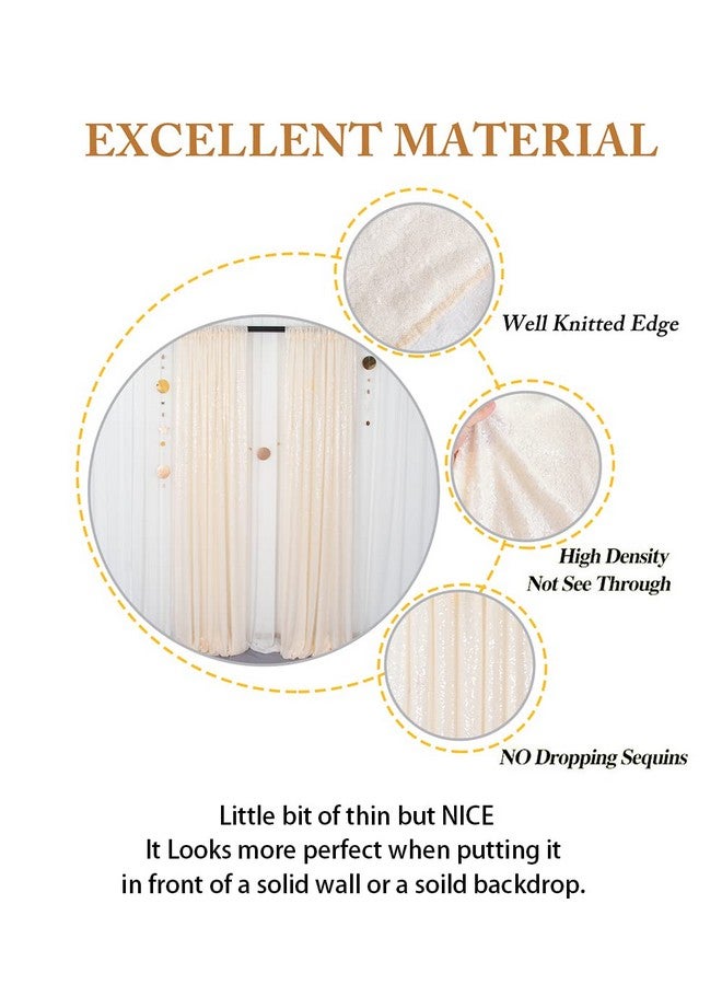 Sparkle Backdrop Curtain Ivory 2 Panels Set Sequin Photo Backdrop 2Ftx8Ft Sequin Backdrop Curtain Pack Of 21220S