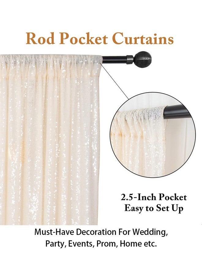 Sparkle Backdrop Curtain Ivory 2 Panels Set Sequin Photo Backdrop 2Ftx8Ft Sequin Backdrop Curtain Pack Of 21220S