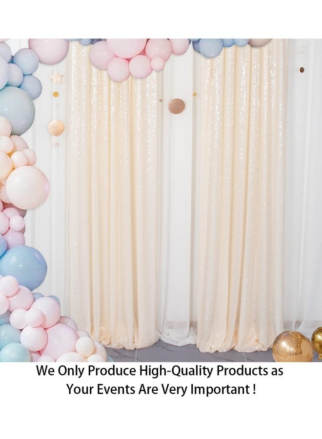 Sparkle Backdrop Curtain Ivory 2 Panels Set Sequin Photo Backdrop 2Ftx8Ft Sequin Backdrop Curtain Pack Of 21220S