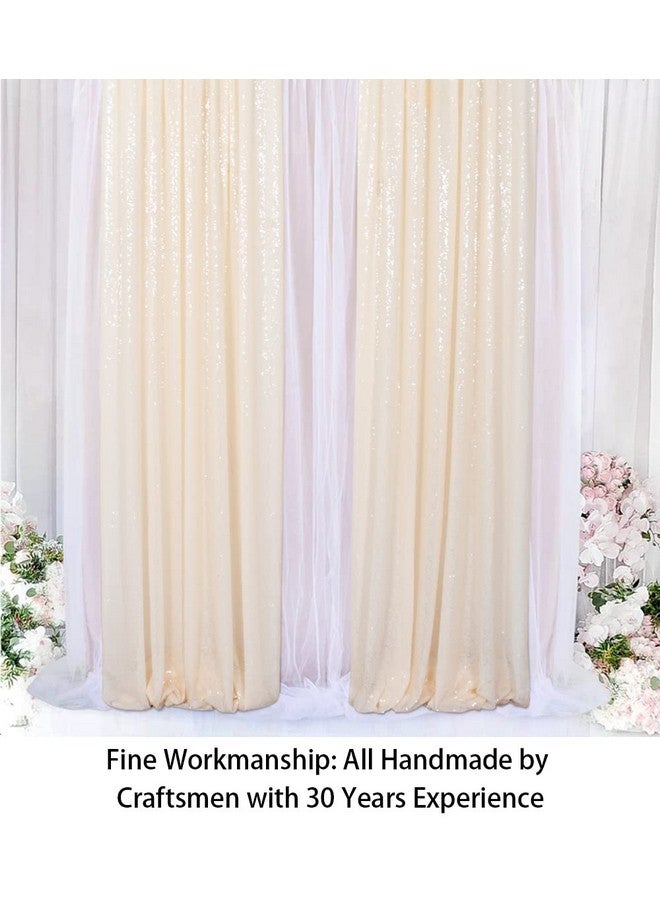 Sparkle Backdrop Curtain Ivory 2 Panels Set Sequin Photo Backdrop 2Ftx8Ft Sequin Backdrop Curtain Pack Of 21220S