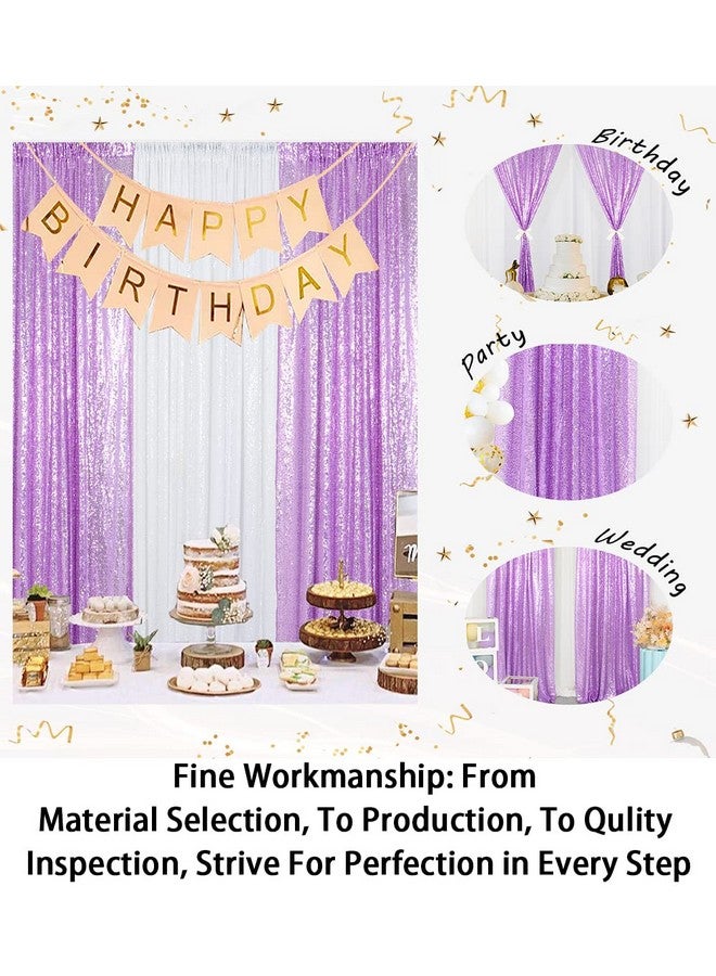 Lavender Sequin Curtains 2 Panels 2Ftx8Ft Baby Shower Backdrop Lilac Glitter Backdrop Sequin Backdrop For Wedding