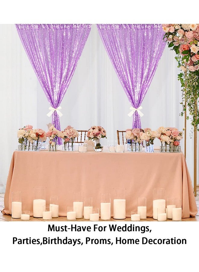 Lavender Sequin Curtains 2 Panels 2Ftx8Ft Baby Shower Backdrop Lilac Glitter Backdrop Sequin Backdrop For Wedding