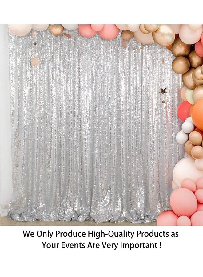 4Ftx6Ft Sparkly Sequin Photo Backdrop Photo Booth Photography Backdrop Diy Photobooth Wedding Backdrop Sparkle Backdrop Grad Party Birthday (Silver)