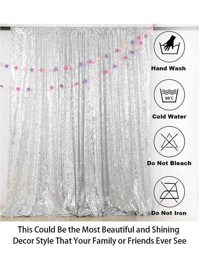 4Ftx6Ft Sparkly Sequin Photo Backdrop Photo Booth Photography Backdrop Diy Photobooth Wedding Backdrop Sparkle Backdrop Grad Party Birthday (Silver)