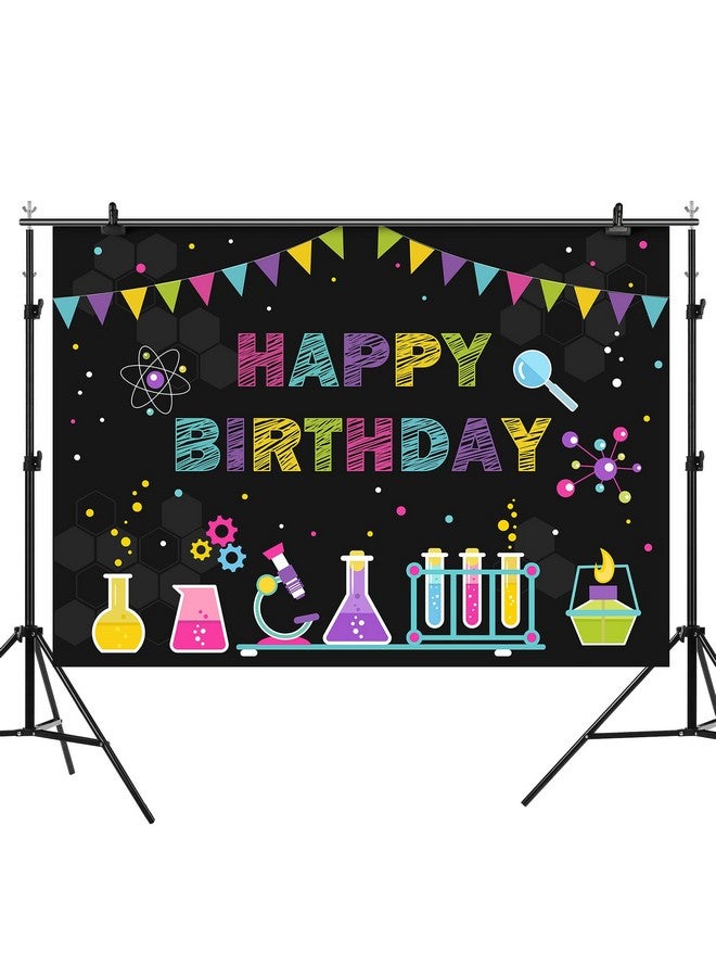 Chemical Science Birthday Theme Backdrop Children Mad Science Fun Scientist Happy Birthday Photography Background Boys Girls Physical Chemical Experiments Party Banner Decorations 7X5Ft