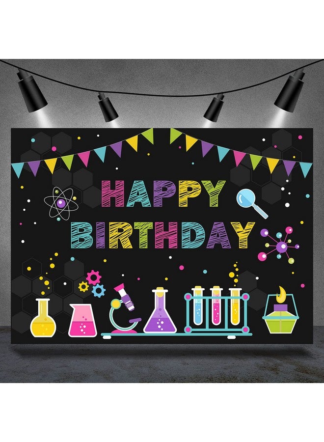 Chemical Science Birthday Theme Backdrop Children Mad Science Fun Scientist Happy Birthday Photography Background Boys Girls Physical Chemical Experiments Party Banner Decorations 7X5Ft