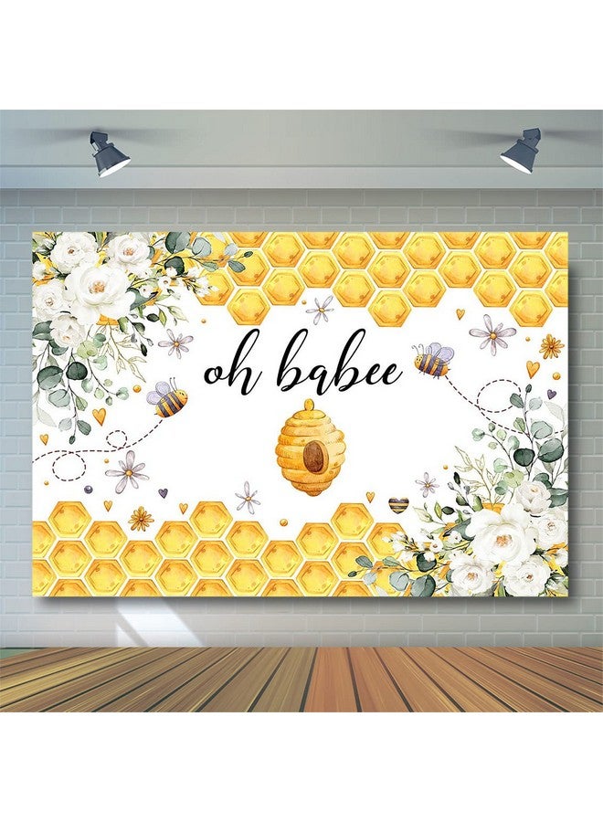 Oh Babee Backdrop Bee Baby Shower Party Backdrops Bee Themed Baby Shower Decorations Sweet As Can Bee Baby Shower Photo Background Holy Bee Cake Table Banner (7X5Ft)