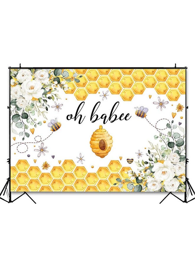 Oh Babee Backdrop Bee Baby Shower Party Backdrops Bee Themed Baby Shower Decorations Sweet As Can Bee Baby Shower Photo Background Holy Bee Cake Table Banner (7X5Ft)