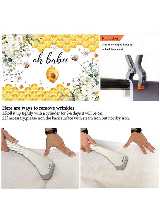 Oh Babee Backdrop Bee Baby Shower Party Backdrops Bee Themed Baby Shower Decorations Sweet As Can Bee Baby Shower Photo Background Holy Bee Cake Table Banner (7X5Ft)