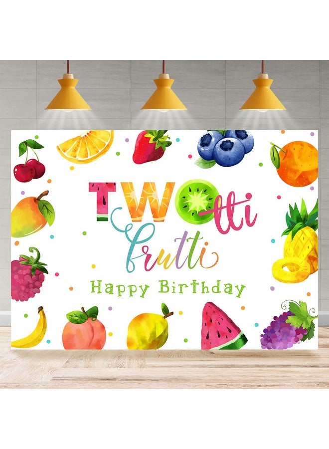 Twotti Frutti Party Backdrop For Photography Tutti Fruity Summer Theme Party Background Fruit 2Nd Birthday Decorations Cake Table Banner Supplies Kids Photo Booth Studio Props 7X5Ft