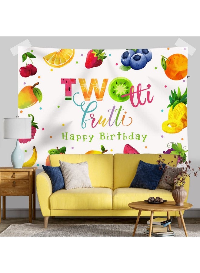 Twotti Frutti Party Backdrop For Photography Tutti Fruity Summer Theme Party Background Fruit 2Nd Birthday Decorations Cake Table Banner Supplies Kids Photo Booth Studio Props 7X5Ft