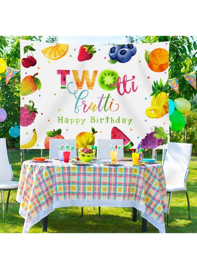 Twotti Frutti Party Backdrop For Photography Tutti Fruity Summer Theme Party Background Fruit 2Nd Birthday Decorations Cake Table Banner Supplies Kids Photo Booth Studio Props 7X5Ft