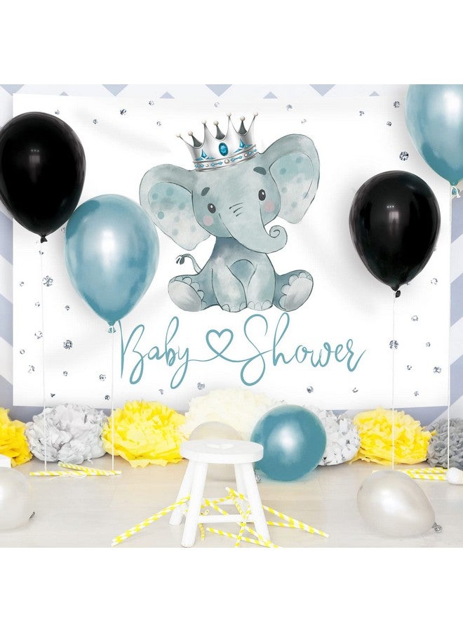 Elephant Baby Shower Backdrop Fresh Prince Silver Babyshower Photography Background For Boy Kids Babyshower Party Banner Decorations Supplies Birthday Party Photo Booth Props 7X5Ft Soft Fabric