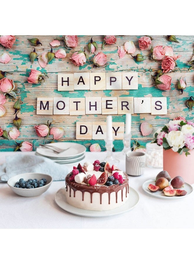 Happy Mother'S Day Backdrop Flowers Wooden Pink Floral Photography Background For Mom Festival Party Banner Decorations Supplies Photo Shoot Party Banner Wallpaper Studio Props 7X5Ft