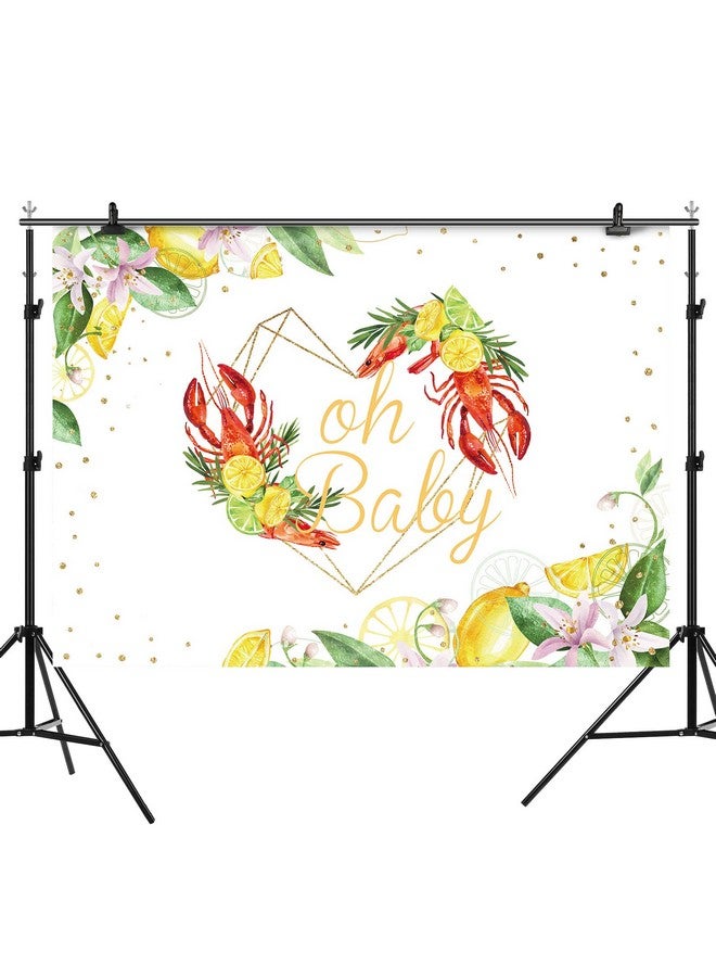 Oh Baby Crawfish Boil Theme Backdrop Baby Shower Photography Background Banner Delicious In Summer Kids Newborn Birthday Party Supplies Decorations Photo Booth Studio Prop Indoor Outdoor 7X5Ft