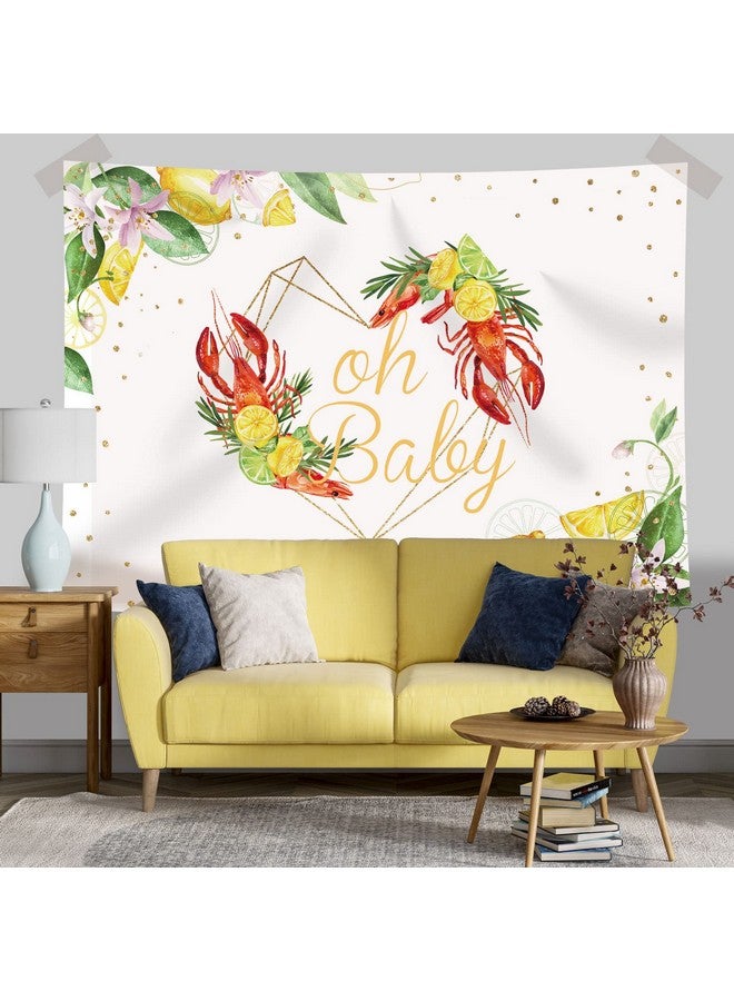 Oh Baby Crawfish Boil Theme Backdrop Baby Shower Photography Background Banner Delicious In Summer Kids Newborn Birthday Party Supplies Decorations Photo Booth Studio Prop Indoor Outdoor 7X5Ft