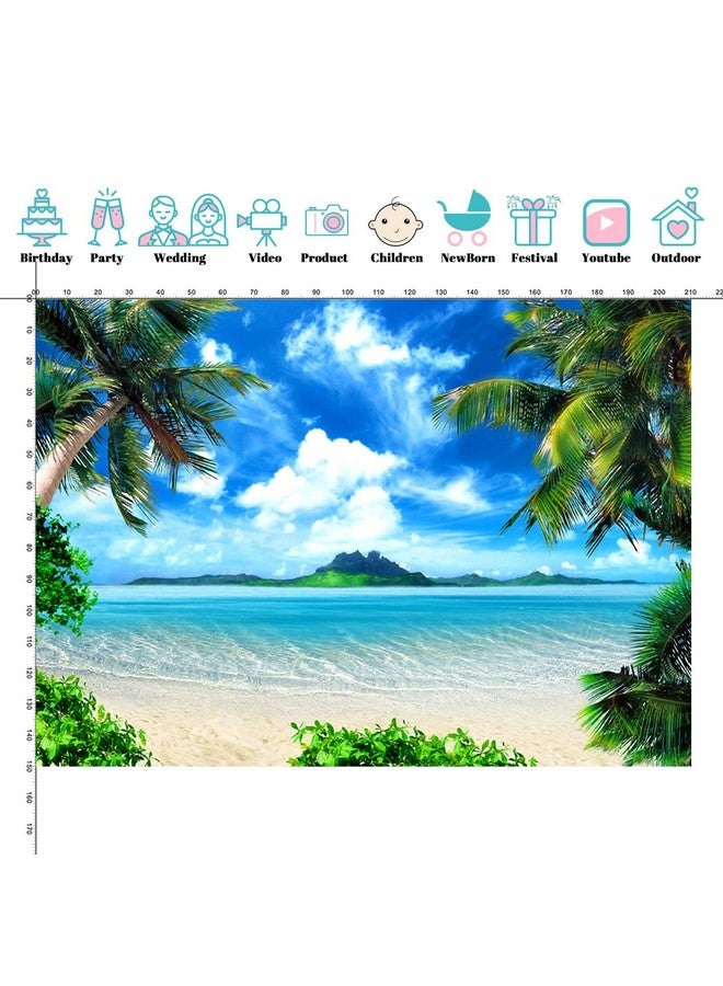 7X5Ft Summer Beach Birthday Photography Backdrops Ocean Tropical Photo Booth Wedding Party Decoration Background Studio Props Sk1224B