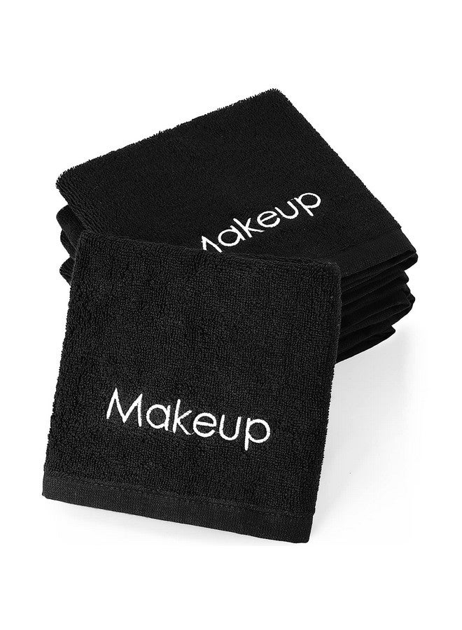 13 X 13 Inch Makeup Washcloths Reusable Makeup Remover Cloths Facial Cleansing Makeup Towels Cotton Soft Cosmetic Towel Water Absorbent Make Up Cloth Face Towels For Women Skin Care Black (12 Pcs)