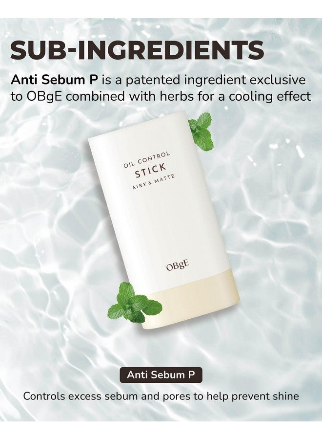 Bge Oil Control Stick (0.6Oz) Nongreasy Soothing & Cooling Facial Care. High Defense. Lightweight Longlasting Protection Oil Absorption No Clumps. Travel Essentials. Witch Hazel Mint.